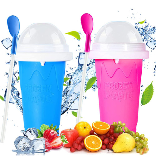 Slushy Maker Cup Slushie Cup Frozen Magic Cup Squeeze Cup Double Layer Slushy Maker DIY Homemade Smoothie Cups (Blue+Pink) Slushy Maker Cup Slushie Cup Frozen Magic Cup Squeeze Cup Double Layer Slushy Maker DIY Homemade Smoothie Cups (Blue+Pink)