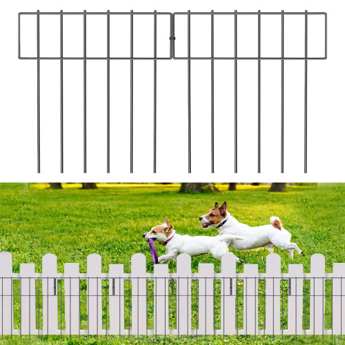 10 Pack Animal Barrier Fence, 10.8 Ft(L) X 17 in(H)-No Dig Garden Decorative Fence, Rustproof Metal Wire Border for Dog Rabbits Cat Ground Stakes Defense Fence, for Outdoor Landscape Patio, T Shape. 10 Pack Animal Barrier Fence, 10.8 Ft(L) X 17 in(H)-No Dig Garden Decorative Fence, Rustproof Metal Wire Border for Dog Rabbits Cat Ground Stakes Defense Fence, for Outdoor Landscape Patio, T Shape.