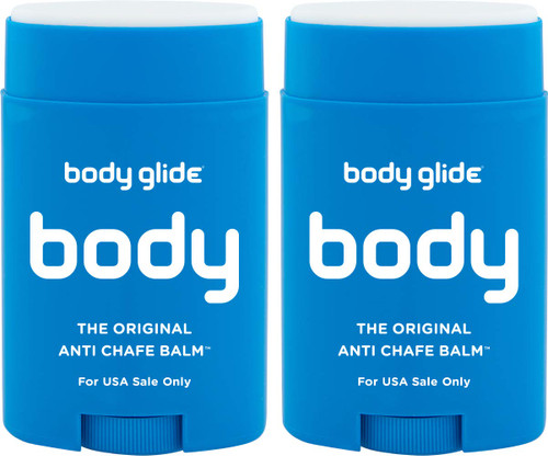 Body Glide Original Anti Chafing Stick Balm 1.5oz-2pack: chafing cream in stick form. Anti chafe stick to prevent rubbing leading to chafing & raw skin. Use for arm, chest, butt, ball & thigh chafing