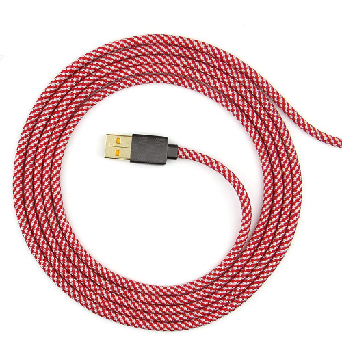 Battle Square Paracord Mouse Cable for Nixeus Gaming Mice (Pink-White 78, Nixeus Revel)