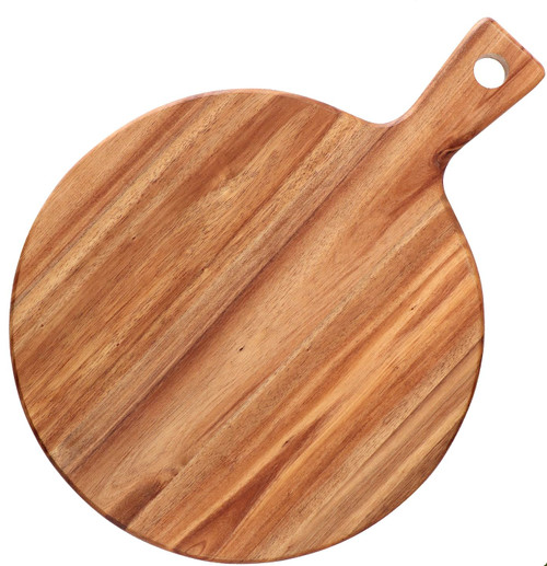 PREMIUM ACACIA Cutting Board with Handle (12"x16'') Round Acacia Wooden Cutting Board for Kitchen, Chopping Boards for Meat, Cheese, Bread, Vegetables & Fruits