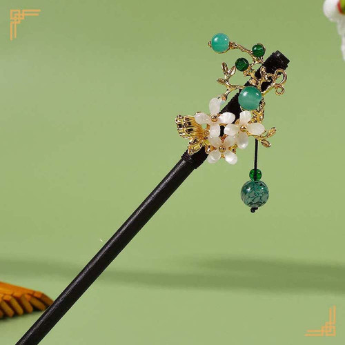Houchu Hanfu Hair Sticks Classical Girl Hair Accessories Chinese Style Headwear Red Pearl Flower Wooden Hairpin Ancient Headwear(E) Houchu Hanfu Hair Sticks Classical Girl Hair Accessories Chinese Style Headwear Red Pearl Flower Wooden Hairpin Ancient Headwear(E)