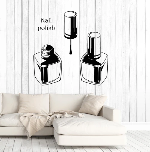 Vinyl Wall Decal Nail Polish Salon Manicure Beauty Decor Stickers Murals Large Decor (ig4813) Pink