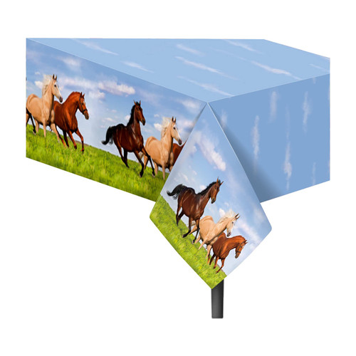 XINDE Wild Horse Plastic Tablecloth 2 Pack 54 x 87 Inch Horse Racing Tablecover, Horse Party Decorations Supplies Horse Party Table Covers Horse Theme Table for Horse and Pony Birthday Party XINDE Wild Horse Plastic Tablecloth 2 Pack 54 x 87 Inch Horse Racing Tablecover, Horse Party Decorations Supplies Horse Party Table Covers Horse Theme Table for Horse and Pony Birthday Party
