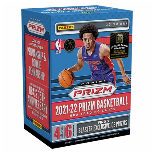 2021/22 Panini Prizm Basketball Factory Sealed Blaster Box - 6 Packs - 24 Total Trading Cards