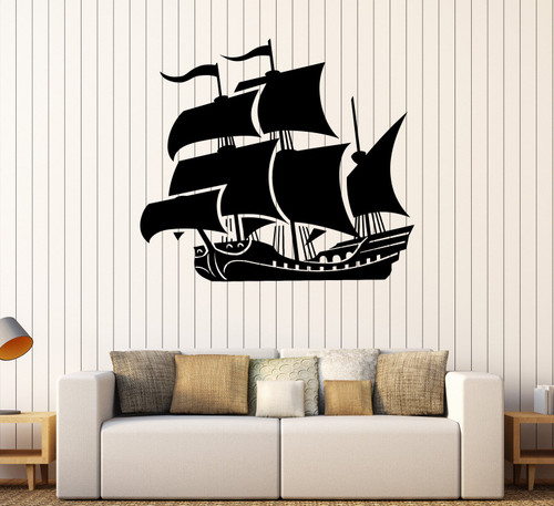 DesignToRefine Vinyl Wall Decal Ship Boat Child Room Marine Nautical Stickers (247ig) Pink DesignToRefine Vinyl Wall Decal Ship Boat Child Room Marine Nautical Stickers (247ig) Pink