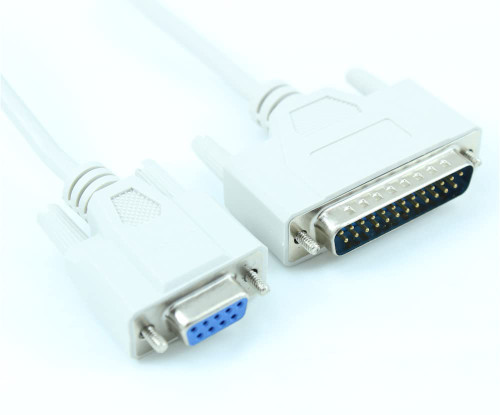 MyCableMart 10ft Serial Null-Modem, DB25 Male to DB9 Female Cable