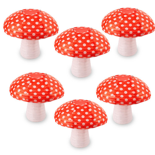 6PCS Paper Mushroom Lanterns, 3D Mushroom Lantern Ornament Wonderland Theme Party Supplies Forest Jungle Fairy Tale Decoration for Birthday Wedding Baby Shower Party 6PCS Paper Mushroom Lanterns, 3D Mushroom Lantern Ornament Wonderland Theme Party Supplies Forest Jungle Fairy Tale Decoration for Birthday Wedding Baby Shower Party