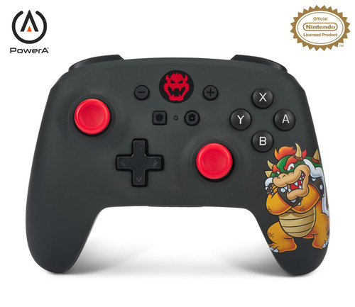 PowerA Wireless Nintendo Switch Controller - King Bowser, AA Battery Powered (Battery Included), Nintendo Switch Pro Controller, Mappable Gaming Buttons, Officially Licensed by Nintendo