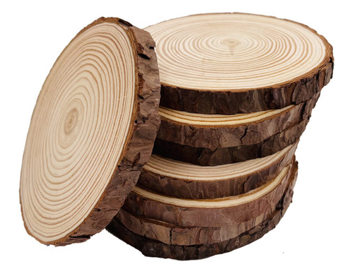 Unfinished Natural with Tree Bark Wood Slices 8 Pcs 5.5-6 inch Disc Coasters Wood Coaster Pieces Craft Wood kit Circles Crafts Christmas Ornaments DIY Crafts with Bark for Crafts Rustic Wedding Unfinished Natural with Tree Bark Wood Slices 8 Pcs 5.5-6 inch Disc Coasters Wood Coaster Pieces Craft Wood kit Circles Crafts Christmas Ornaments DIY Crafts with Bark for Crafts Rustic Wedding