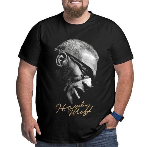 Howlin Wolf Big Size T Shirt Man's Summer Tee Casual Round Neckline Short Sleeve Tops Xx-Large