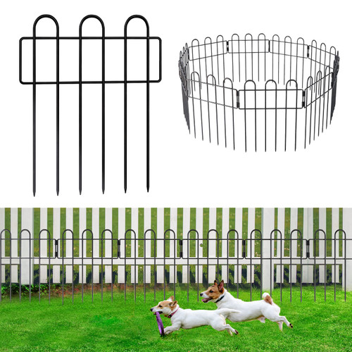 10 Panels Animal Barrier Fence, No Dig Decorative Garden Fences, Rustproof Wire Defense Border for Dogs or Rabbits, Yard & Patio Landscape Edging Beds. Total 10Ft(L) X 16.5In(H). 10 Panels Animal Barrier Fence, No Dig Decorative Garden Fences, Rustproof Wire Defense Border for Dogs or Rabbits, Yard & Patio Landscape Edging Beds. Total 10Ft(L) X 16.5In(H).