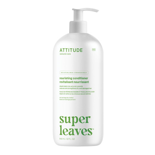 ATTITUDE Nourishing Conditioner, Plant- and Mineral-Based Ingredients, Vegan and Cruelty-free, Grapeseed Oil & Olive Leaves, 946 ml