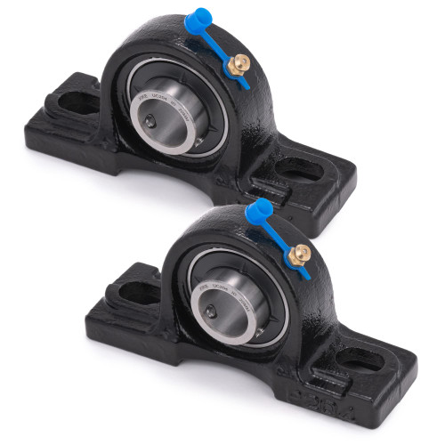 XIKE 2 Pcs UCP204 Bore 20mm Pillow Block Mounted Ball Bearings, Solid Cast Iron Base and Self Aligning Chrome Steel Sealed Bearings.
