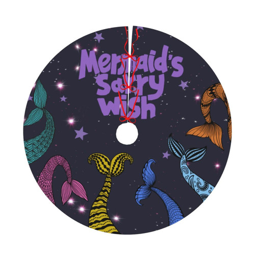 Halloween Tree Skirt 36" Mermaid Tree Mat for Halloween Christmas Xmas Festive Party Yard Decorations Indoor Outdoor Ornaments