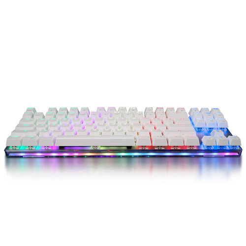 MOTOSPEED Gaming Mechanical Keyboard RGB Backlit Transparent Bottom Anti-ghosting 87 Keys,Illuminated USB Gaming Keyboard for Mac/PC/Laptop White