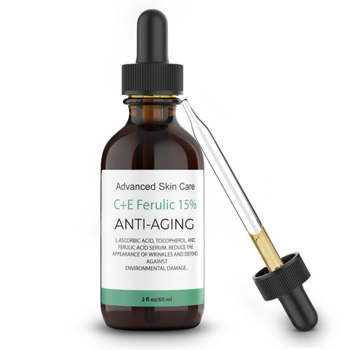15% Vitamin C E Ferulic Acid Serum - L-ascorbic acid, 1% Vitamin E, 0.5% Ferulic Acid, Serum for Skin Brightening, UV Protection & Rejuvenation- 2 Oz / 60 ml (Compare To Skin Ceut.) 15% Vitamin C E Ferulic Acid Serum - L-ascorbic acid, 1% Vitamin E, 0.5% Ferulic Acid, Serum for Skin Brightening, UV Protection & Rejuvenation- 2 Oz / 60 ml (Compare To Skin Ceut.)