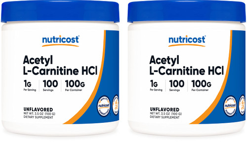 Nutricost Acetyl L-Carnitine (ALCAR) 100 GMS (2 Pack) - 100 Servings Each - 1000mg Per Serving - Pure Acetyl L-Carnitine Powder - Non GMO, Gluten Free Nutricost Acetyl L-Carnitine (ALCAR) 100 GMS (2 Pack) - 100 Servings Each - 1000mg Per Serving - Pure Acetyl L-Carnitine Powder - Non GMO, Gluten Free