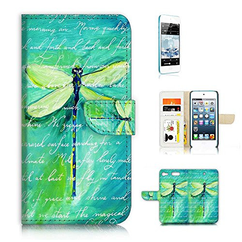 ( For iPod Touch 6 / iTouch 6 ) Wallet Case Cover & Screen Protector Bundle! A4215 Dragonfly