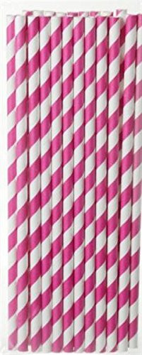 Gartner Studios Pink Stripe Paper Straws - 24 Count