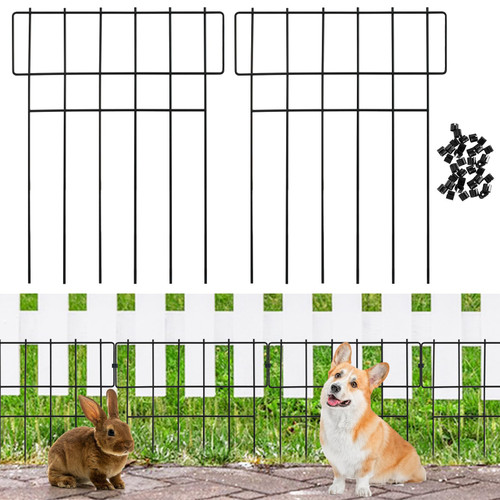 26 Pack Decorative Garden Fence, Total 28 ft(L) x 17in(H) Animal Barrier Border, Rustproof Metal Wire Section Edging Fencing Panel for Outdoor Patio Garden Yard, T-Shape 26 Pack Decorative Garden Fence, Total 28 ft(L) x 17in(H) Animal Barrier Border, Rustproof Metal Wire Section Edging Fencing Panel for Outdoor Patio Garden Yard, T-Shape