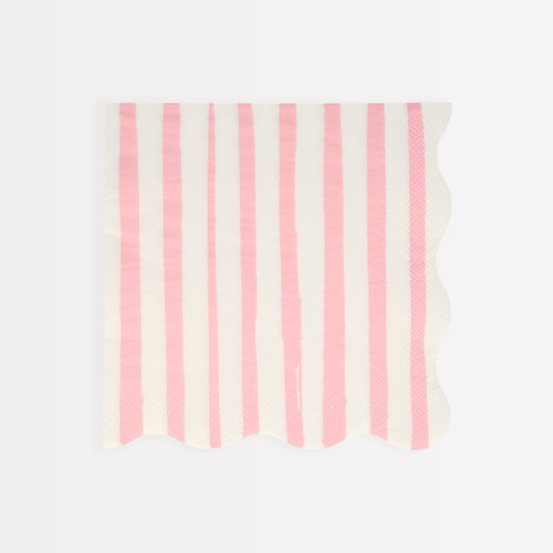 Meri Meri Pink Stripe Large Napkins (Pack of 16)