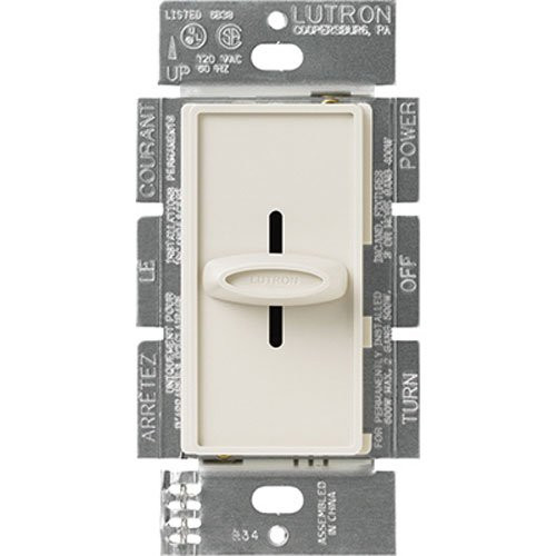 Lutron Electronics S-600H-LA Single Pole Slide Dimmer, 600-watt, Light Almond