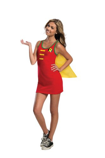 Rubie's DC Comics Justice League Superhero Style Teen Dress with Cape Robin, Red, Medium Costume