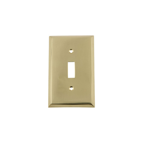 Nostalgic Warehouse 720058 New York Switch Plate with Single Toggle, Unlacquered Brass