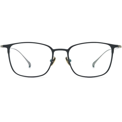 FONEX Pure Titanium Glasses Frame Men Square Eyeglasses Optical Eyewear F85753 (F85753 Black)