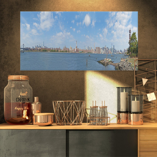 Designart PT8603-32-16 New York Skyline from East River Side-Cityscape Canvas Print-32x16, 32x16 Designart PT8603-32-16 New York Skyline from East River Side-Cityscape Canvas Print-32x16, 32x16