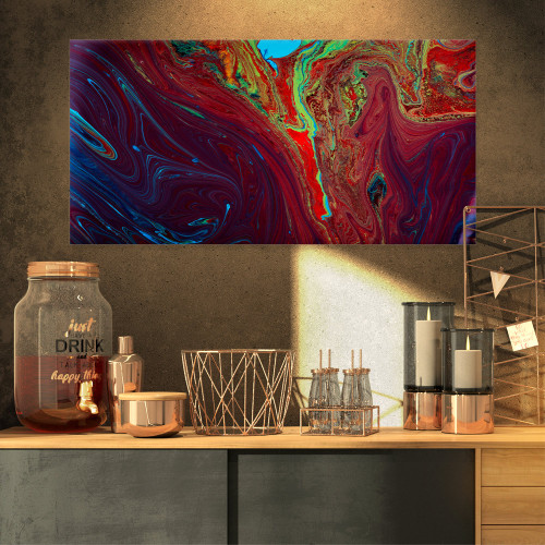 Designart PT9992-32-16 Dark Red Acrylic Paint Mix-Abstract Art on Canvas-32X16, 32x16 Designart PT9992-32-16 Dark Red Acrylic Paint Mix-Abstract Art on Canvas-32X16, 32x16