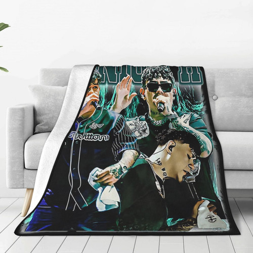 Junior Singer H Blanket Super Soft Warm Fleece Throw Blanket 50"x40" Lightweight Fuzzy Comfy Microfiber Fall Flannel Blankets and Throws Shaggy Air Conditioning Blanket for Couch Bed Sofa