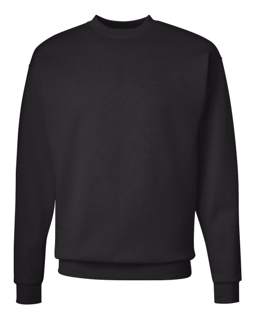 Hanes Adult Comfortblend Crewneck Rib-Knit Fleece Sweatshirt, Black, Medium