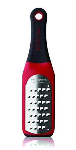 Microplane 42138 Artisan Extra Coarse Cheese Grater and Vegetable Shredder - Red