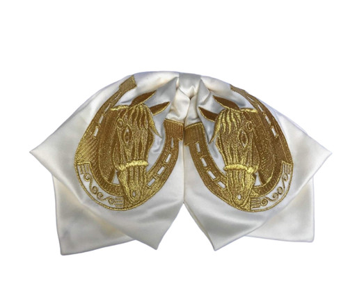 Bow tie charro Mexican party costume Color Off White and Silver Bow Tie Gala (Gold)