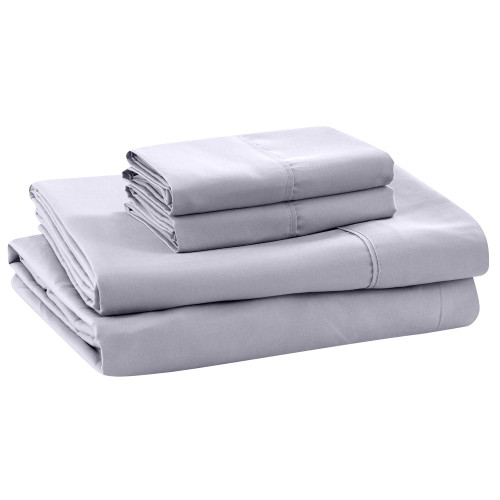 Modern Threads Soft Microfiber Solid Sheets - Luxurious Microfiber Bed Sheets - Includes Flat Sheet, Fitted Sheet with Deep Pockets, & Pillowcases Lilac Marble California King