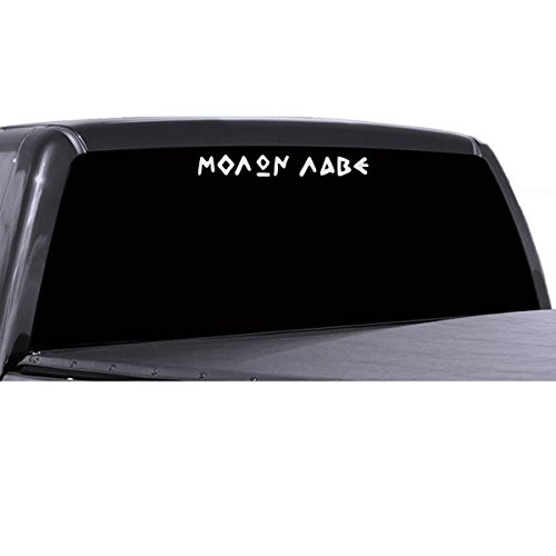 Molon Labe - Come Take - 12 Inch White Vinyl Decal Car Truck or Boat Sticker