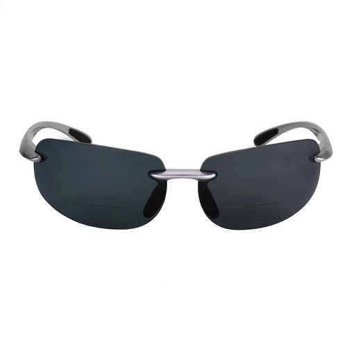 "Lovin Maui" Polarized Nearly Invisible Bifocal Sunglasses for Men and Women (Silver, 2.0)