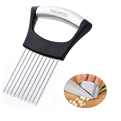 Best Utensils Onion Holder Slicer Vegetable Tools Slicing Guide Vegetable Tomato Lemon Meat Holder Slicer Tools Cutter, | Stainless Steel Cutting Kitchen Gadget | Onion Peeler | Onion Storage