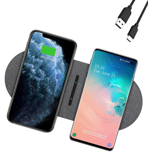 2X15W Dual Wireless Charger for Multiple Devices, Fast Wireless Charging Pad/Mat for Apple iPhone, AirPods, Samsung Galaxy, Google Pixel, and All Qi-Enabled Devices 2X15W Dual Wireless Charger for Multiple Devices, Fast Wireless Charging Pad/Mat for Apple iPhone, AirPods, Samsung Galaxy, Google Pixel, and All Qi-Enabled Devices