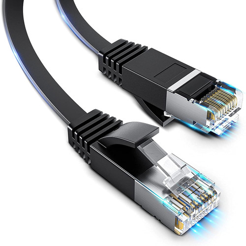 Musment Cat 8 Ethernet Cable 10ft, High Speed Ethernet Cord, Slim LAN Cable with RJ45, Weatherproof Flat Internet Network Patch Cord, Black