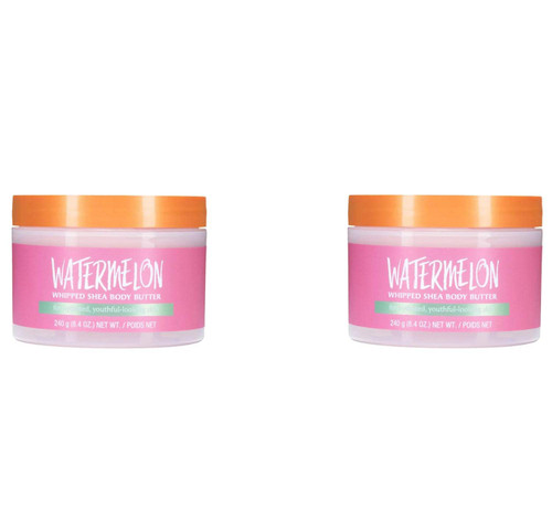 T H Tree Hut Watermelon Shea Body Butter 8.4 Oz! Formulated With Watermelon, Certified And Collagen! Moisturizer That Leaves Skin Feeling Soft & Smooth! (Watermelon Lotion) (Two Pack)