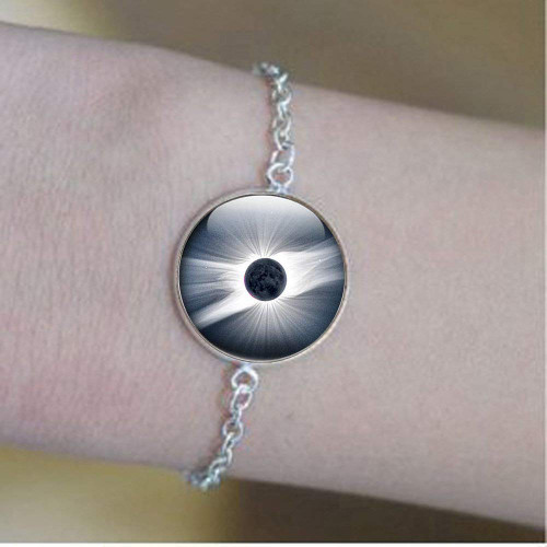 Solar Eclipse Bracelet,Glass Bracelet,Space Picture Bracelet