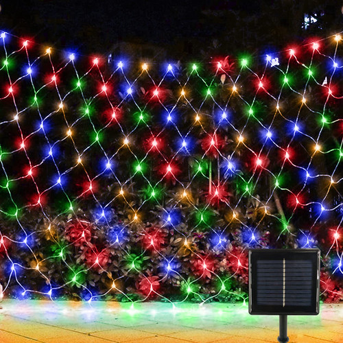 Anycosy Solar Net Lights Outdoor, 390 LED 13ft x 5ft Christmas Net Lights Outdoor Mesh Lights Waterproof, Solar Powered Christmas Lights Decorations with 8 Modes for Bushes, Garden(Multicolor)