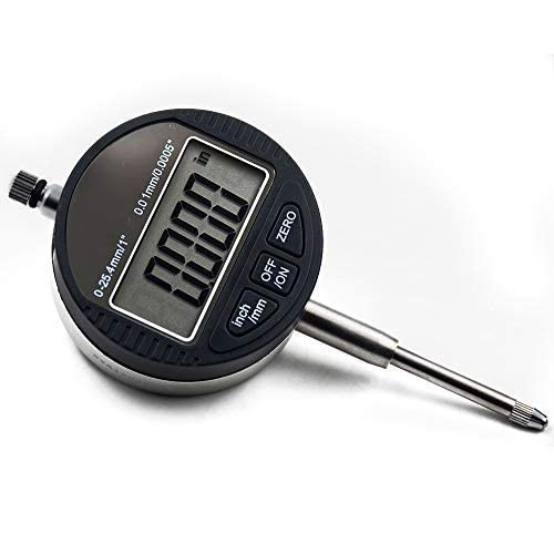 Oudtinx Electronic Digital Dial Indicator Gage Gauge Inch/Metric Conversion 0-1 Inch/25.4 mm with Back Lug Auto Off Featured Measuring Tool