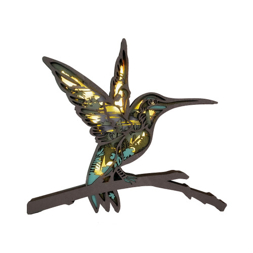 3D Wooden Animals Carving LED Night Light, Wood Carved Lamp Modern Festival Decoration Home Decor Desktop Desk Table Living Room Bedroom Office Farmhouse Shelf Statues Perfect Gifts (Hummingbird) 3D Wooden Animals Carving LED Night Light, Wood Carved Lamp Modern Festival Decoration Home Decor Desktop Desk Table Living Room Bedroom Office Farmhouse Shelf Statues Perfect Gifts (Hummingbird)
