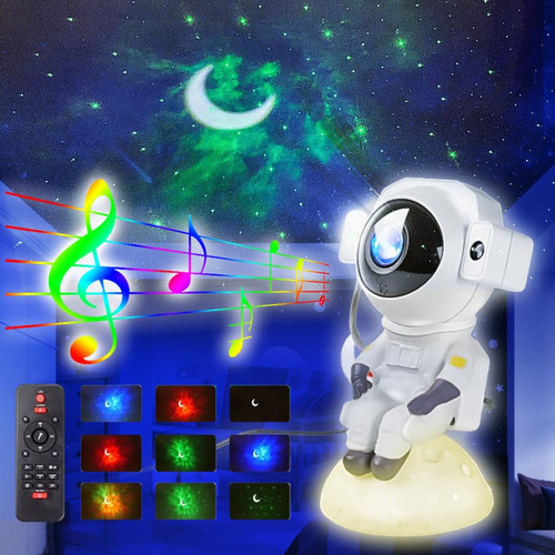 Musical Star Projector Galaxy Night Light - Music Astronaut Space Projector,9 Night Model with Timer and Remote Control,Starry Nebula Ceiling LED Lamp,Kids Room Bedroom Decor Aesthetic