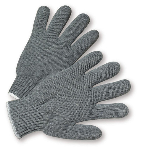 West Chester 710SG Medium Weight Gray String Knit Poly Cotton, Large, Grey (Pack of 12)