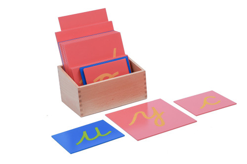 Adena Montessori Lower Case Sandpaper Letters - Cursive -Without Box Cursive Wooden Letters for Kids Language Learning